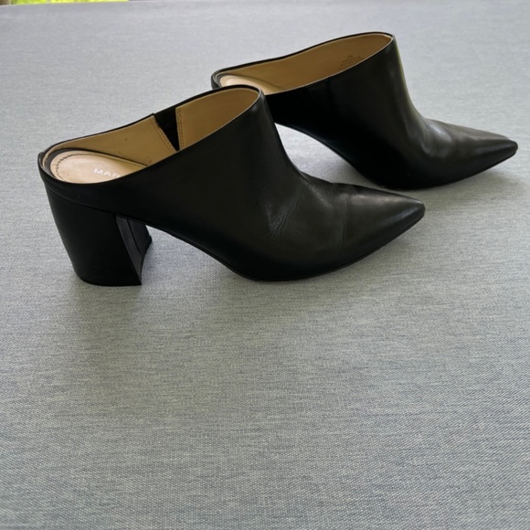 Marc Fisher Black Leather Mules - Picture 3 of 4